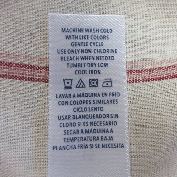 SPLENDID Ladies Linen Blend Shirt Blouse Sz L Yoked Red Wht Strip V Neck Top NWT - Picture 9 of 13